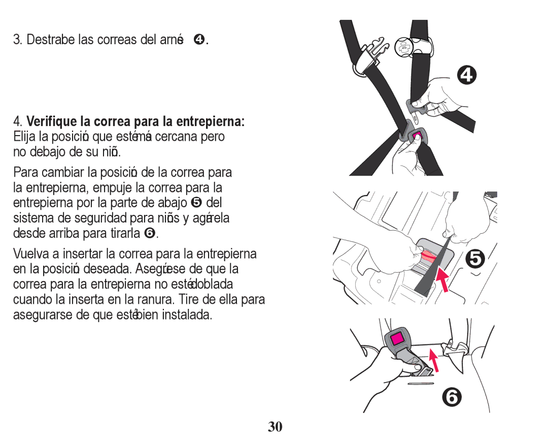 Graco PD247328A owner manual Destrabe las correas del arnés œ 