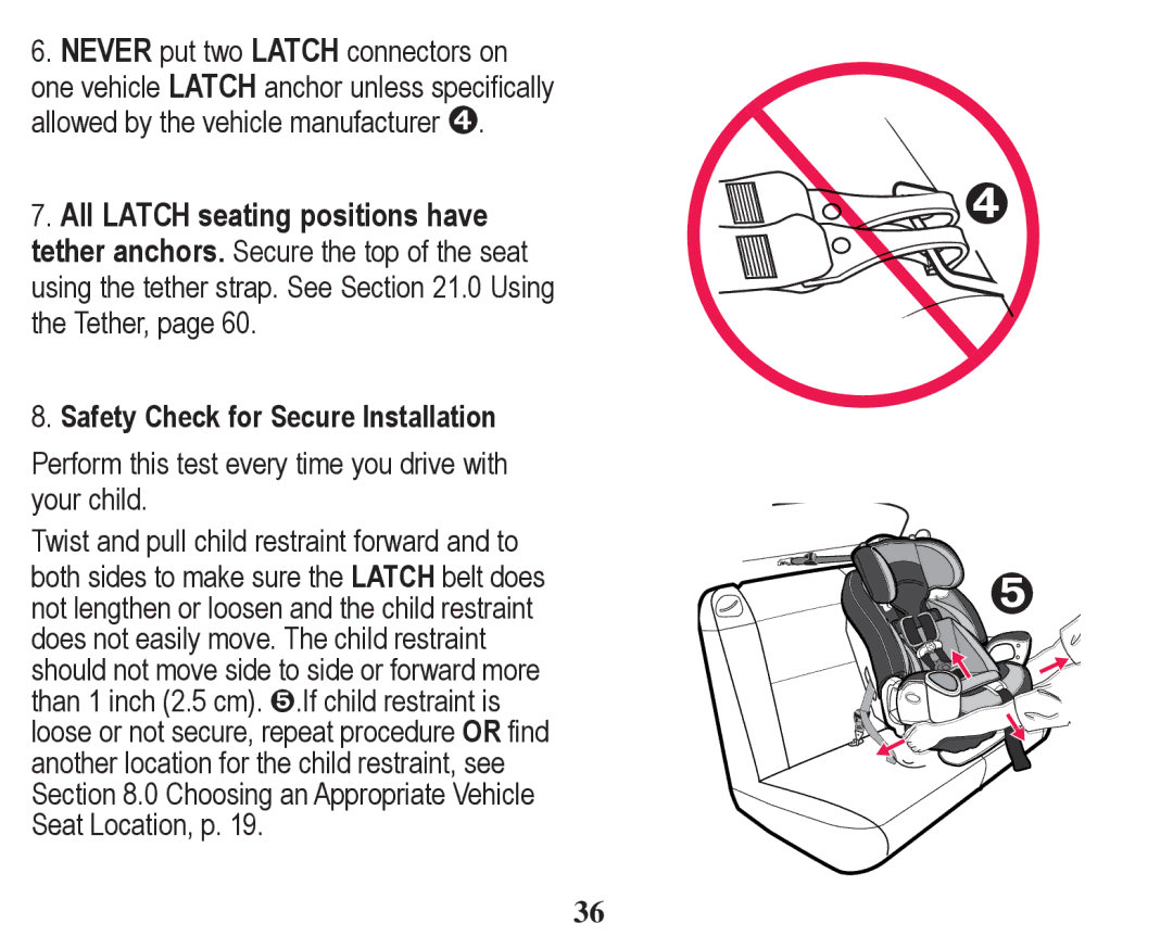 Graco PD247328A owner manual Safety Check for Secure Installation 