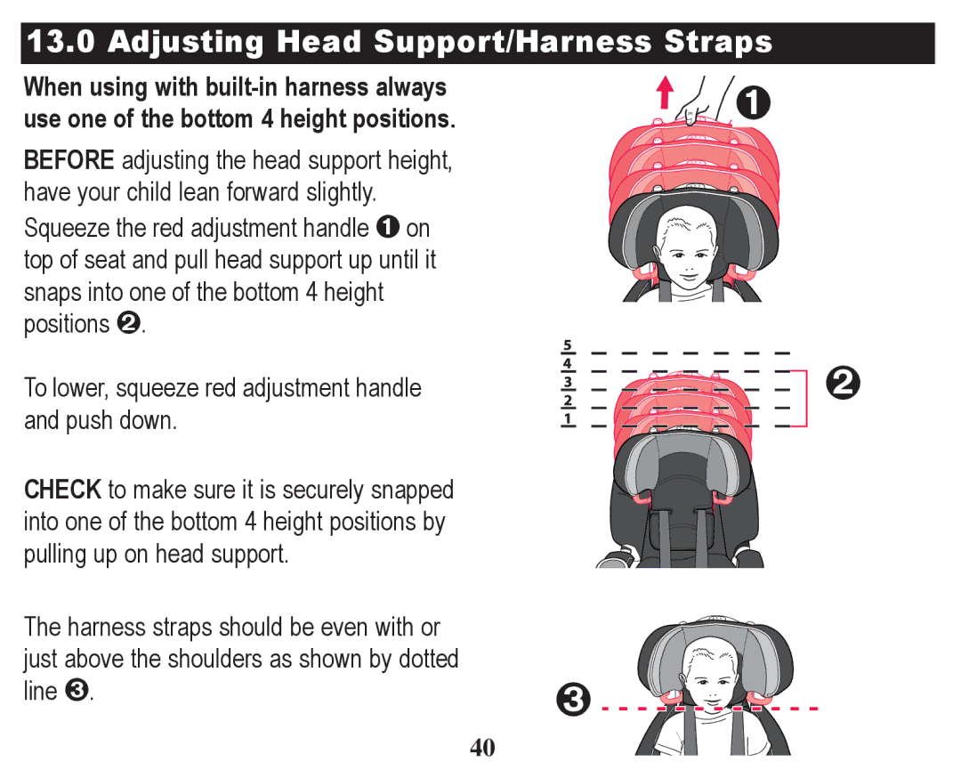 Graco PD247328A owner manual Adjusting Head Support/Harness Straps 