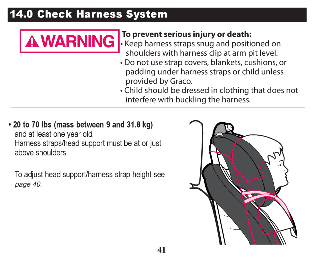 Graco PD247328A owner manual Check Harness System, To prevent serious injury or death 