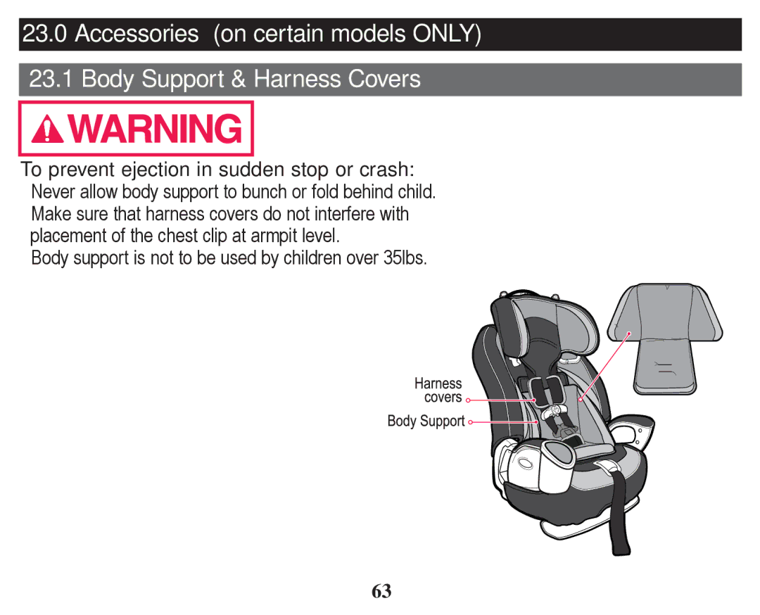 Graco PD247328A owner manual To prevent ejection in sudden stop or crash 