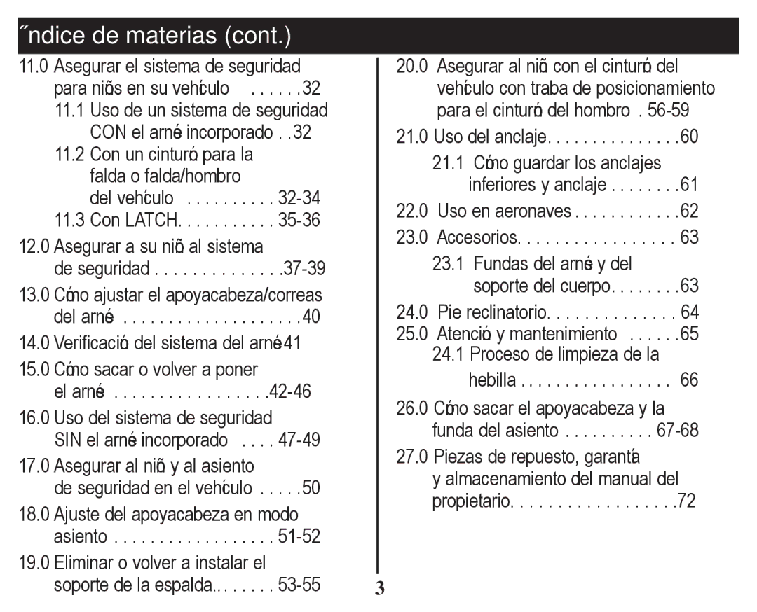 Graco PD247328A owner manual Índice de materias 