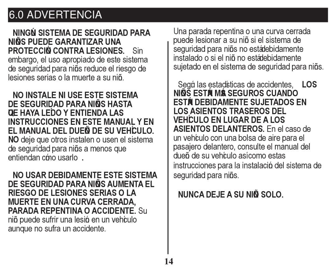 Graco PD247328A owner manual Advertencia 