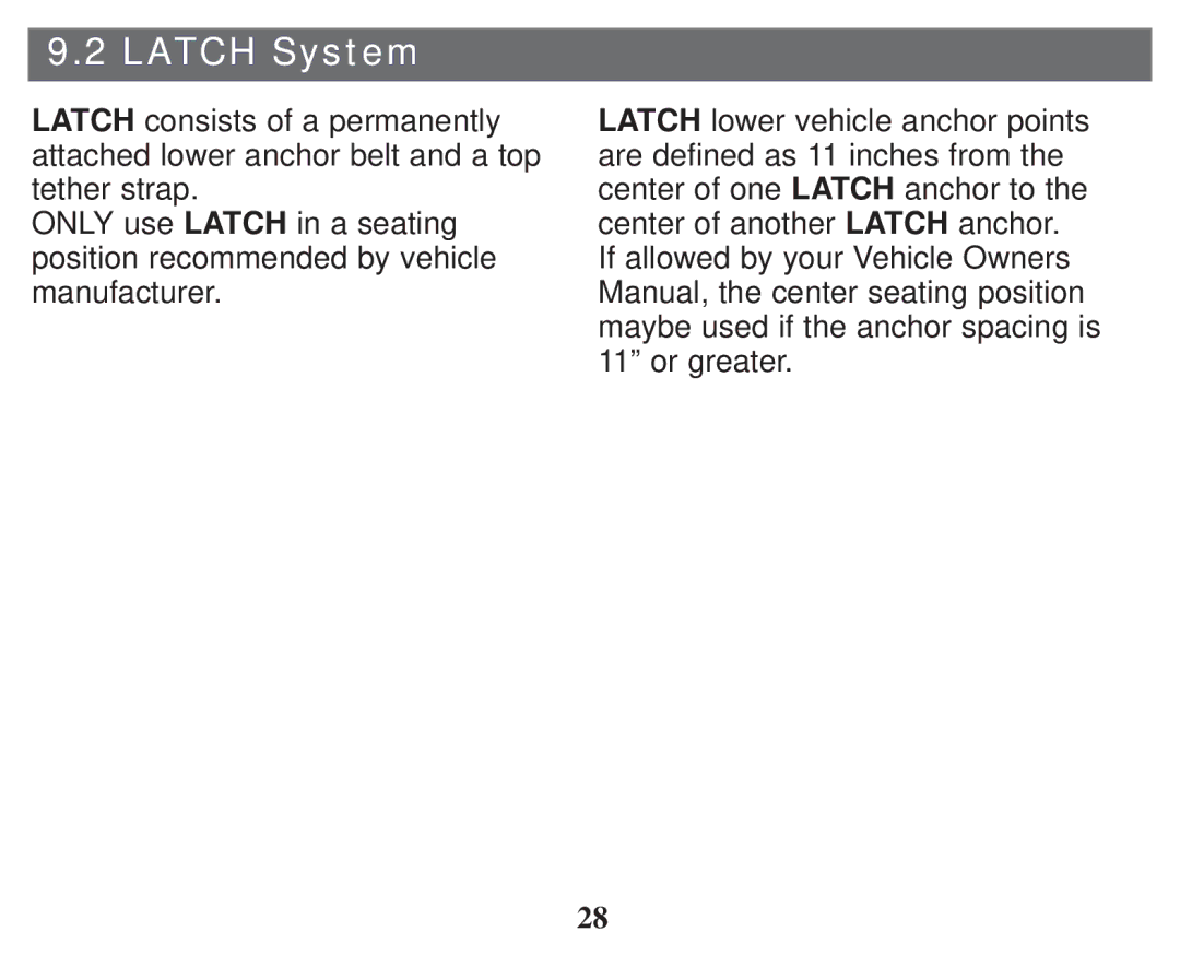 Graco PD247333A owner manual Latch System 