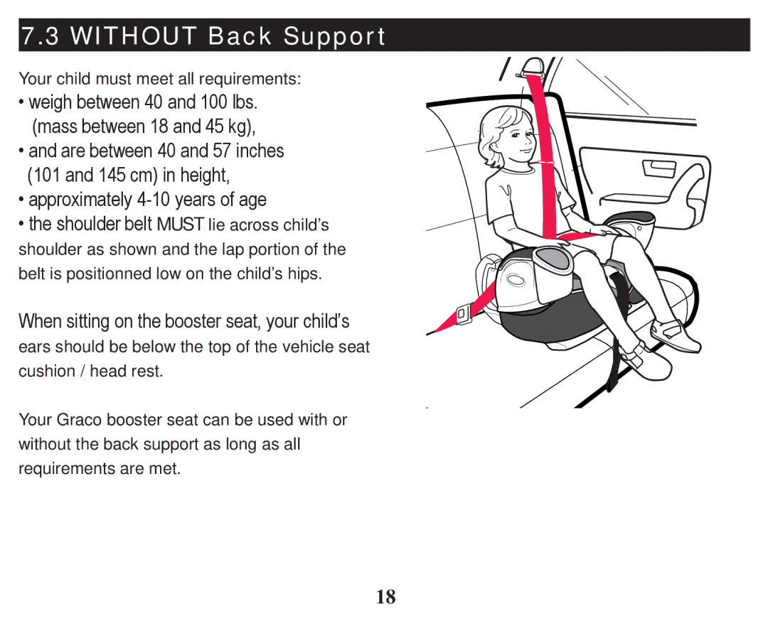 Graco PD247333A owner manual Without Back Support, ‡DqgDuhEhwzhhqDqgLqfkhv 