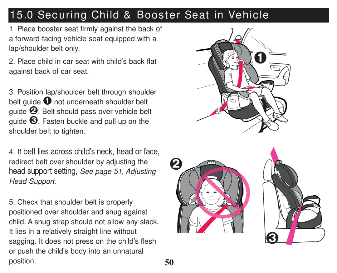 Graco PD247333A owner manual Securing Child & Booster Seat in Vehicle 