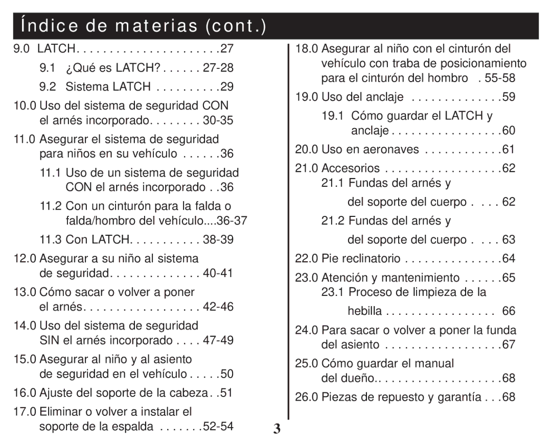 Graco PD247333A owner manual Índice de materias 