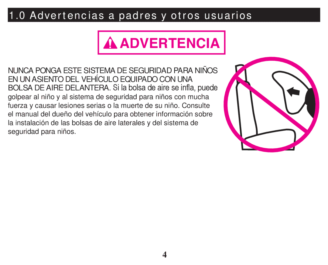 Graco PD247333A owner manual Advertencias a padres y otros usuarios 