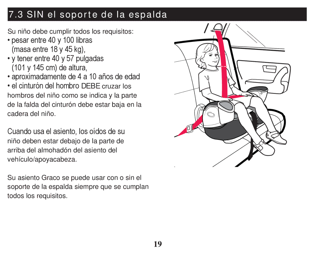 Graco PD247333A owner manual SIN el soporte de la espalda, ‡\WhqhuHqwuh\Sxojdgdv 