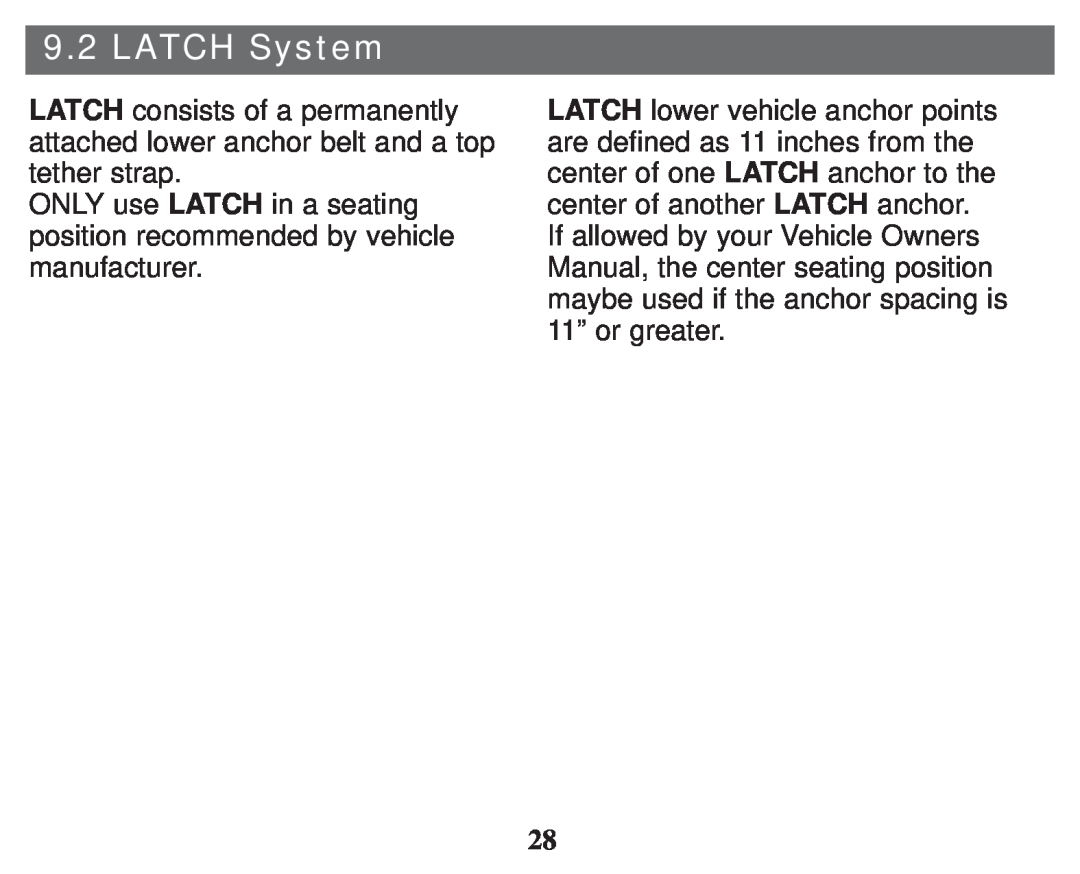 Graco PD247333A owner manual LATCH System 