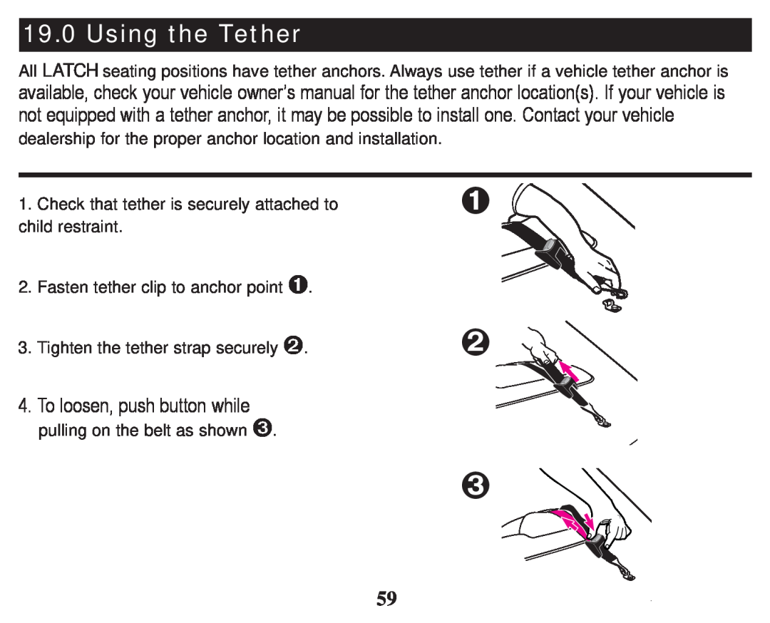 Graco PD247333A owner manual Using the Tether 