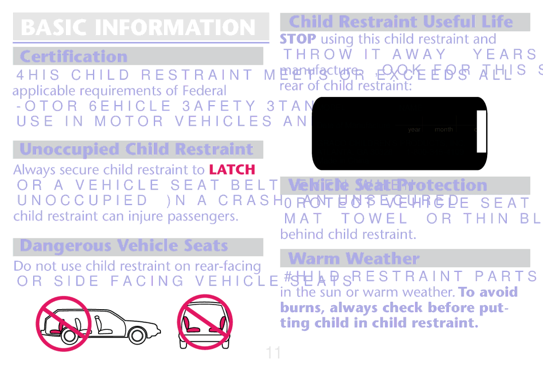 Graco PD250304A owner manual Basic Information 