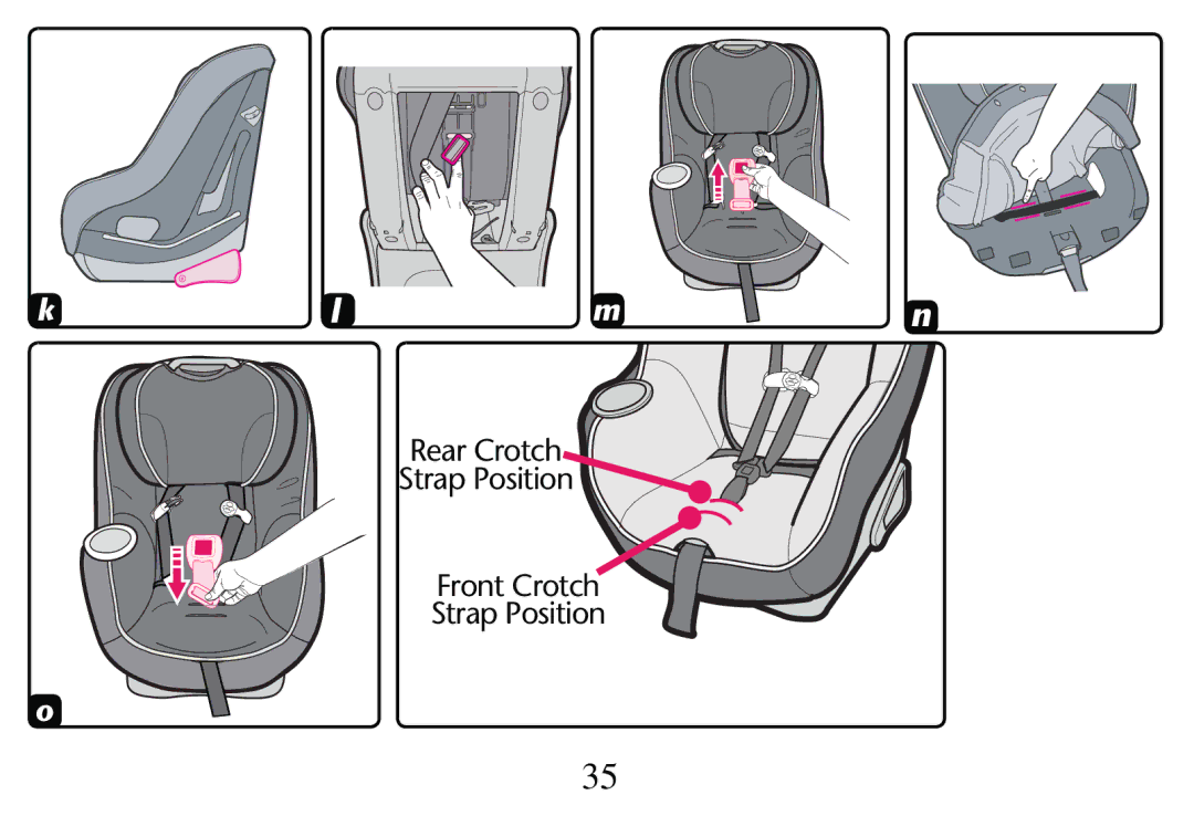 Graco PD250304A owner manual Rear Crotch Strap Position Front Crotch 