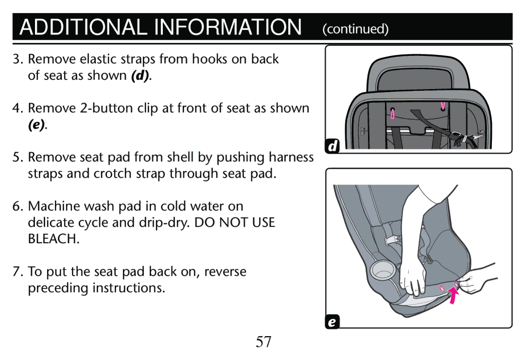 Graco PD250304A owner manual  2EMOVEEBUTTON Clipat Front Ofnseat Asishowna 