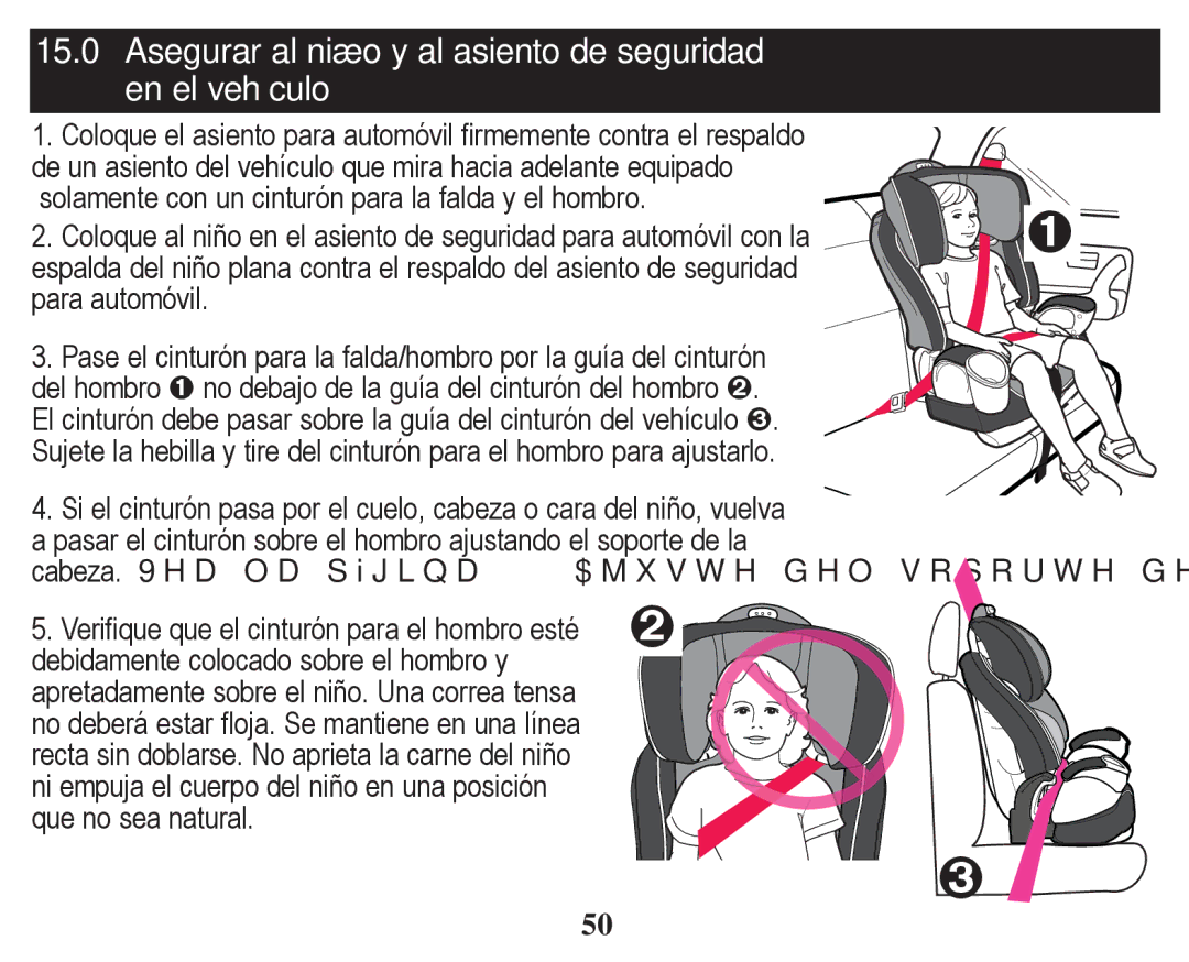 Graco PD254379A owner manual Asegurar al niño y al asiento de seguridad en el vehículo 