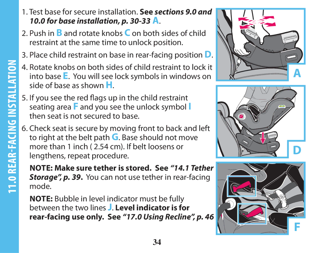 Graco PD254443A owner manual REAR-FACING Installation 