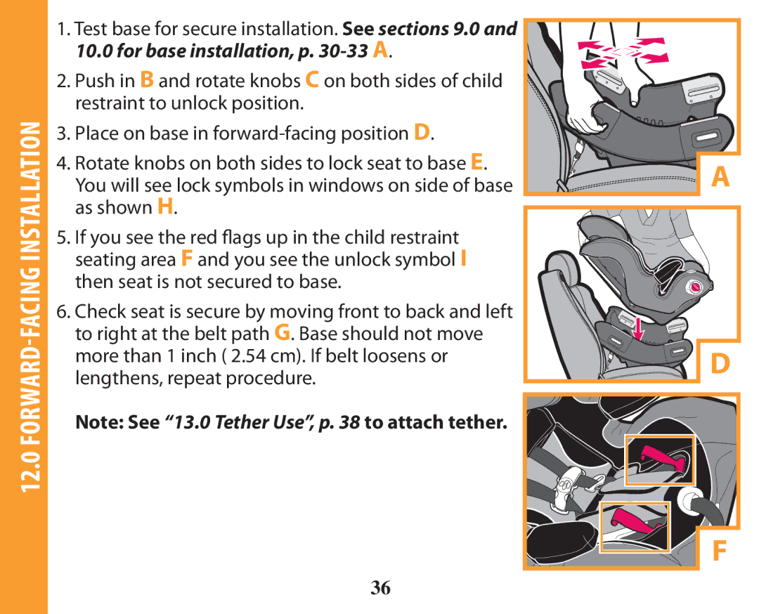 Graco PD254443A owner manual FORWARD-FACING Installation 