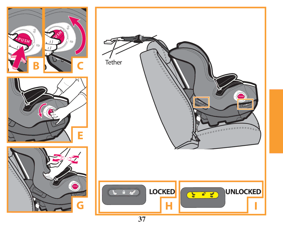 Graco PD254443A owner manual Tether 