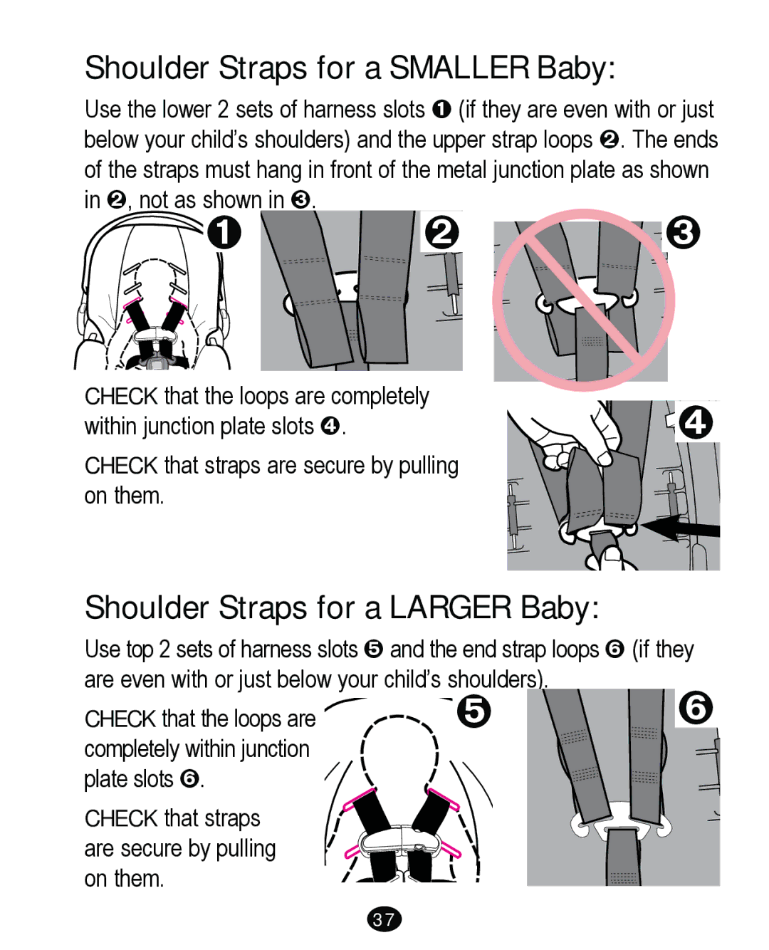 Graco PD261465A 10/13 US manual Shoulder Straps for a Smaller Baby 