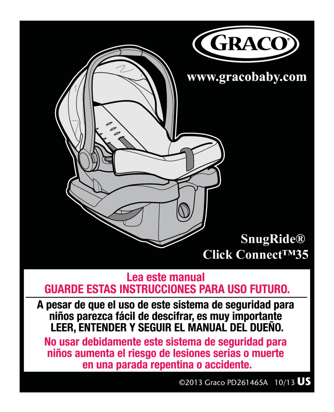 Graco PD261465A 10/13 US manual SnugRide Click Connect35 