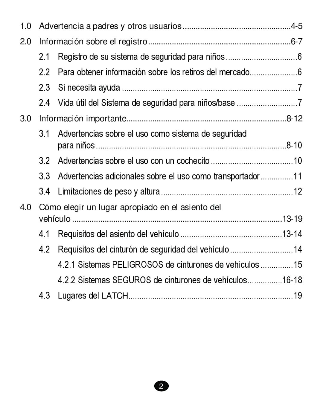 Graco PD261465A 10/13 US manual Cómo elegir un lugar apropiado en el asiento del 