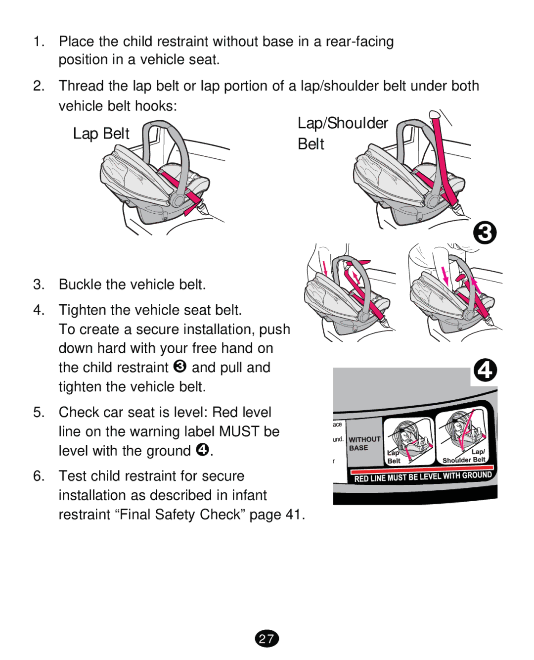 Graco PD261471A manual Lap Belt 