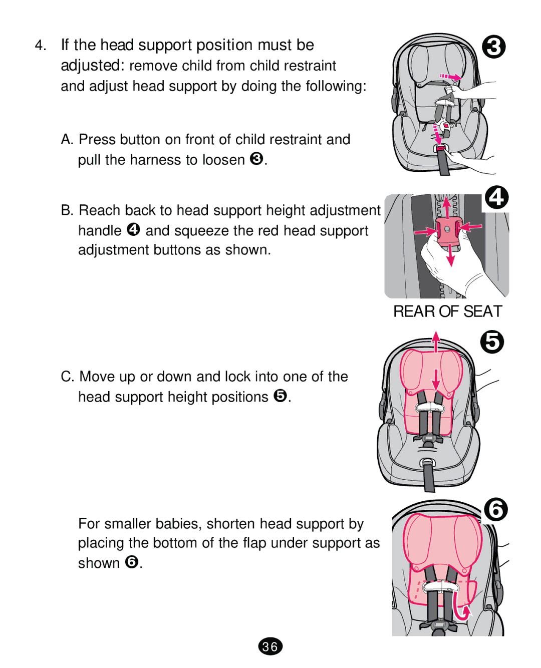 Graco PD261471A manual Rear of Seat 