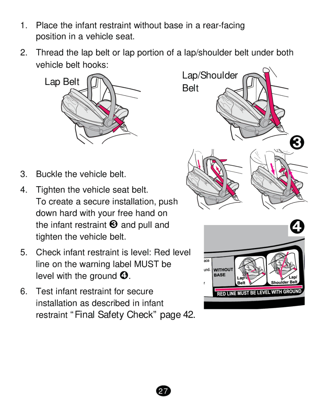 Graco PD261473A manual Lap Belt 