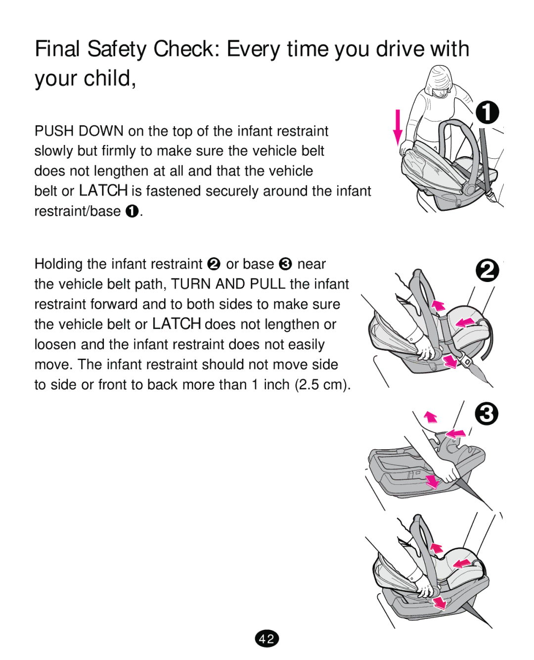 Graco PD261473A manual Final Safety Check Every time you drive with your child 