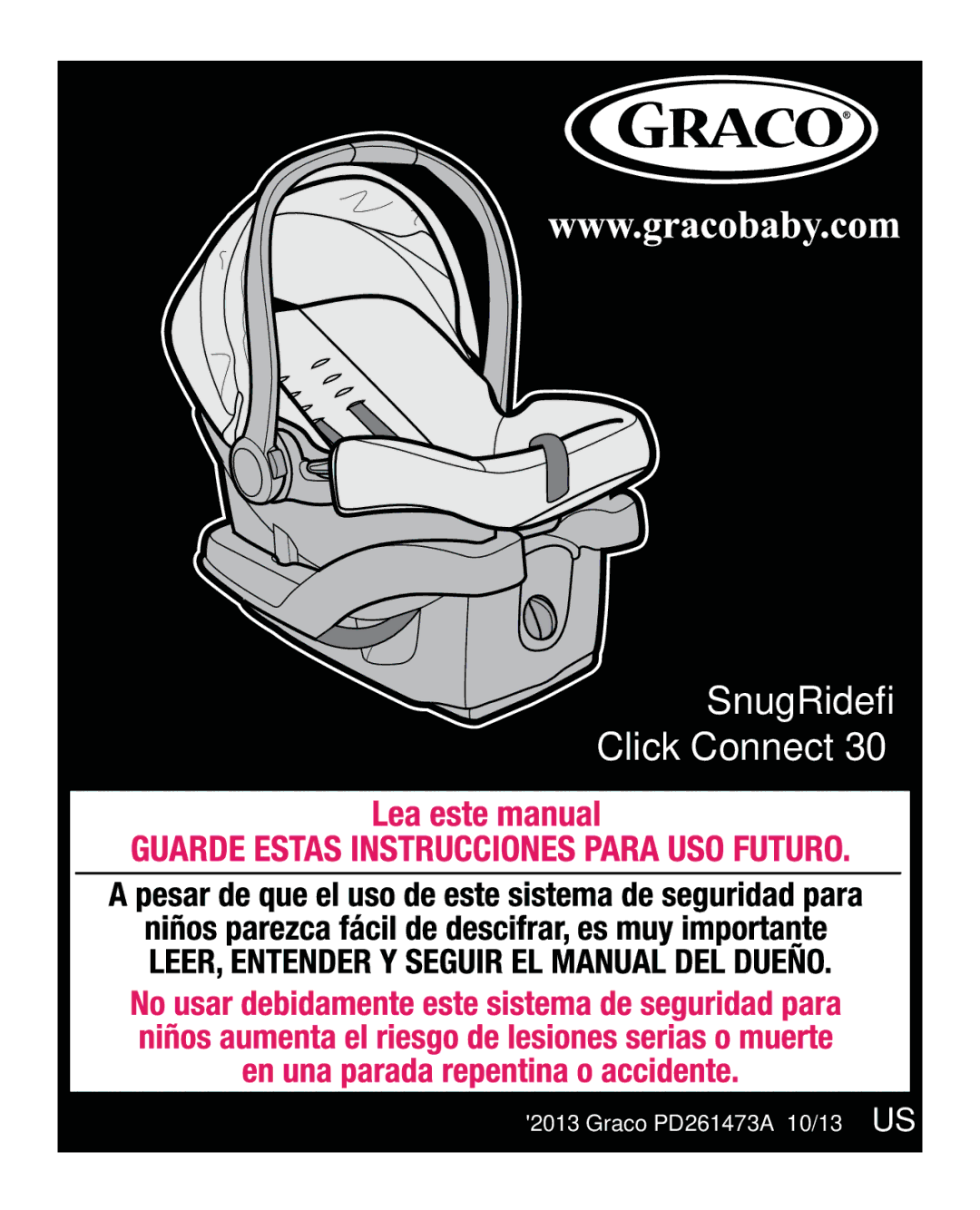 Graco PD261473A manual SnugRide Click Connect30 