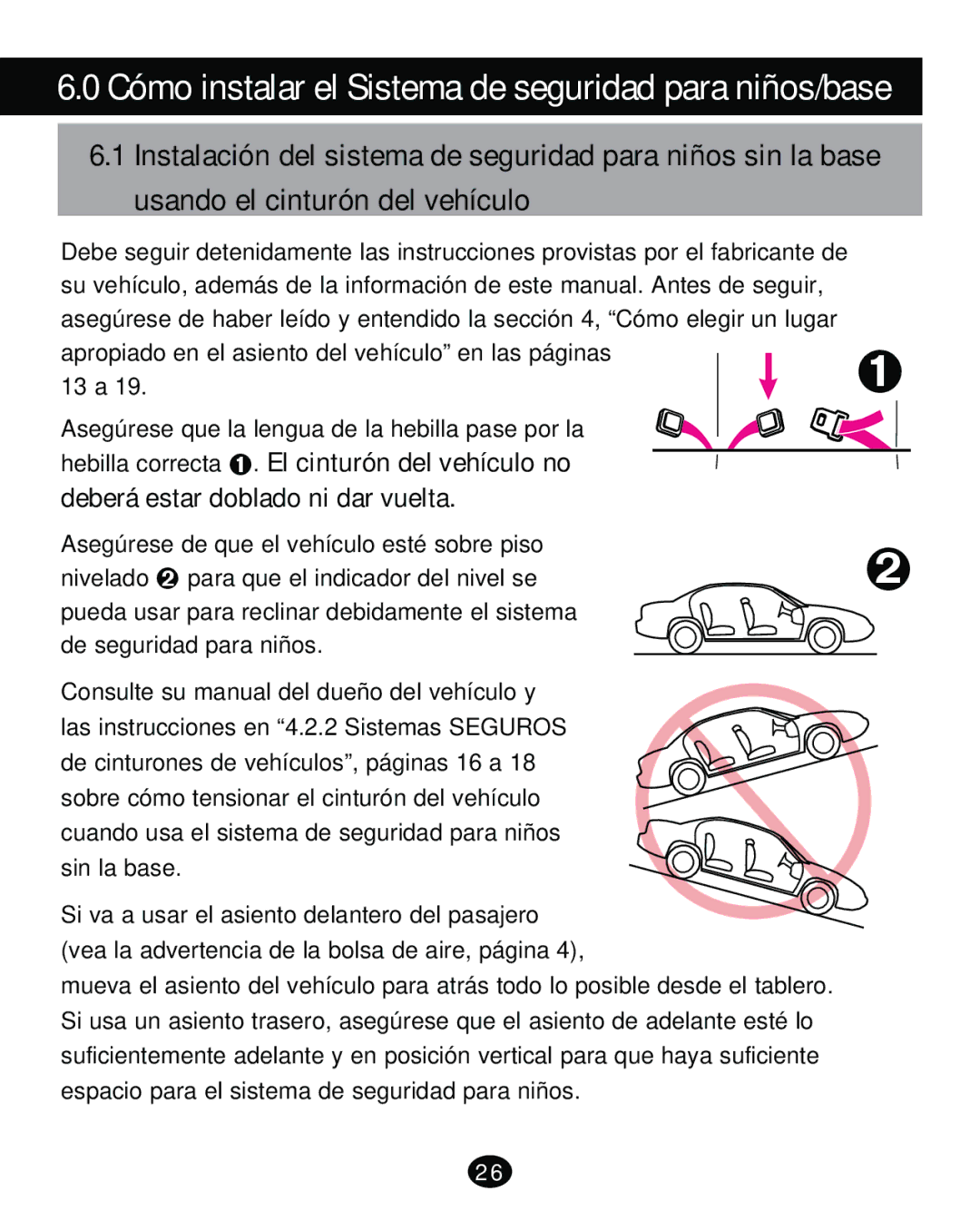 Graco PD261473A manual Cómo instalar el Sistema de seguridad para niños/base 