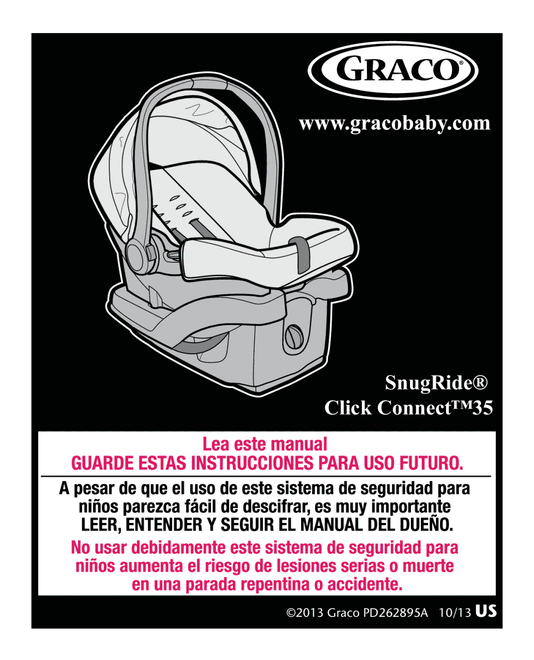 Graco PD262895A manual SnugRide Click Connect35 