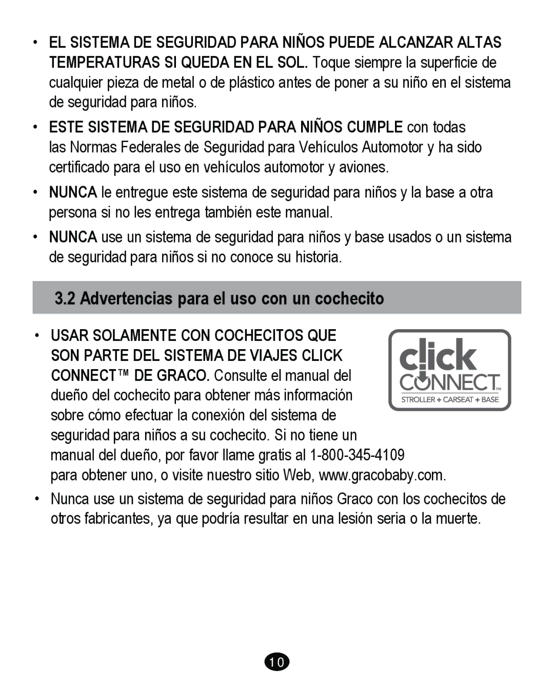 Graco PD262895A manual Advertencias para el uso con un cochecito 