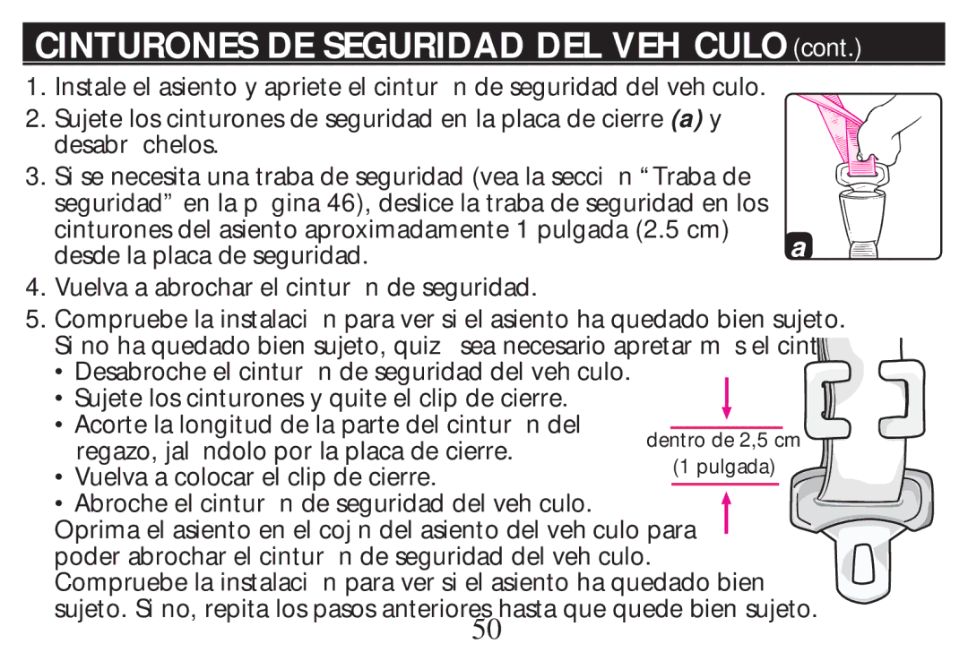 Graco PD268712B owner manual Cinturones DE Seguridad DEL VEH Culo 