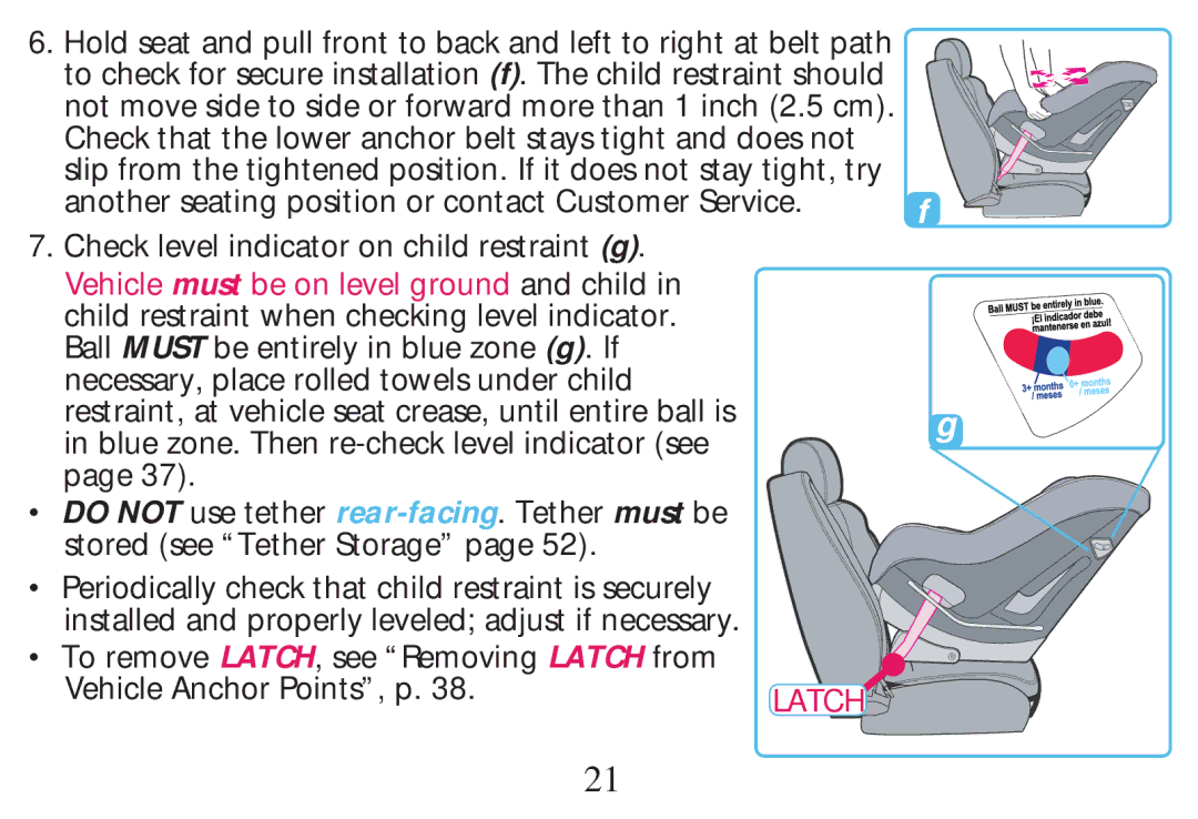 Graco PD268712B owner manual Latch 