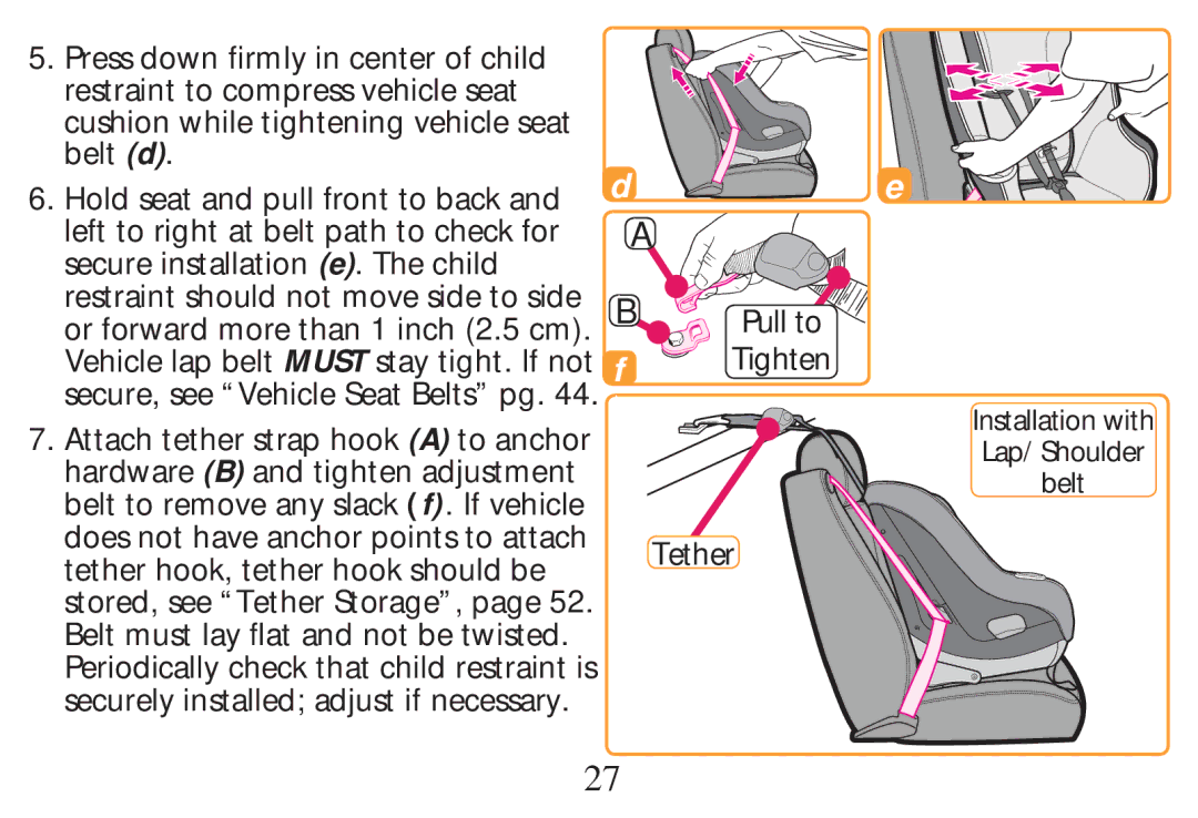 Graco PD268712B owner manual Installation with Lap/ Shoulder Belt 