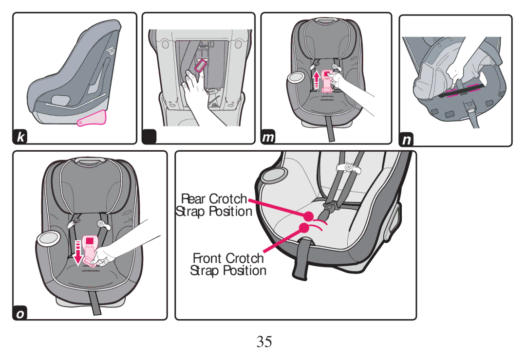 Graco PD268712B owner manual Rear Crotch Strap Position Front Crotch 