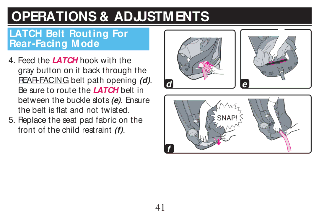 Graco PD268712B owner manual Operations & Adjustments 