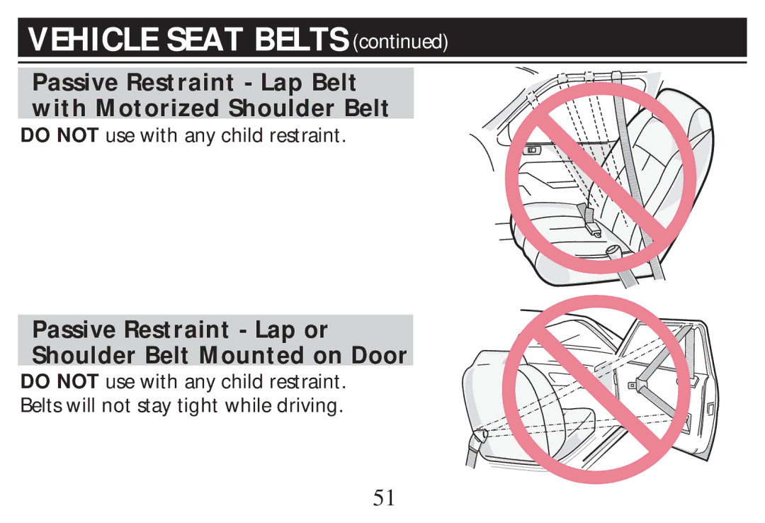 Graco PD268712B owner manual Passive Restraint Lap Belt with Motorized Shoulder Belt 