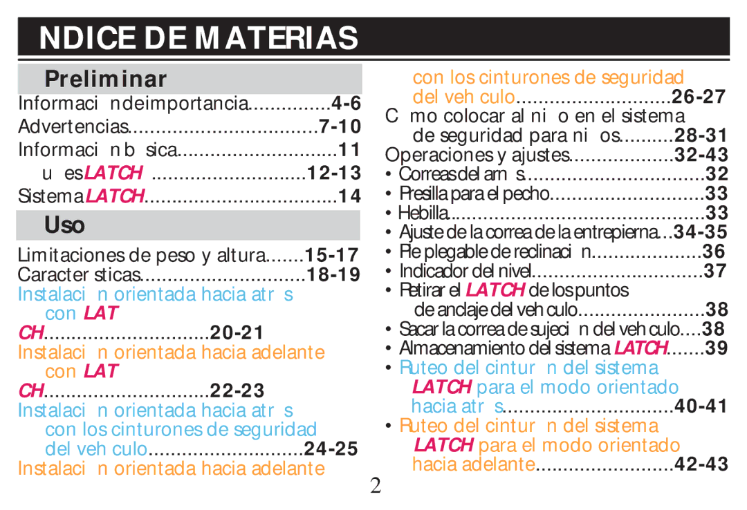 Graco PD268712B owner manual Ndice DE Materias, Preliminar, Uso 