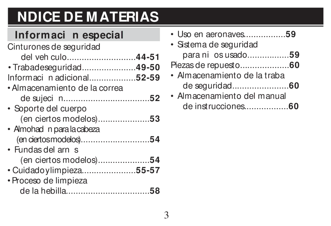 Graco PD268712B owner manual Informaci n especial, 44-51 