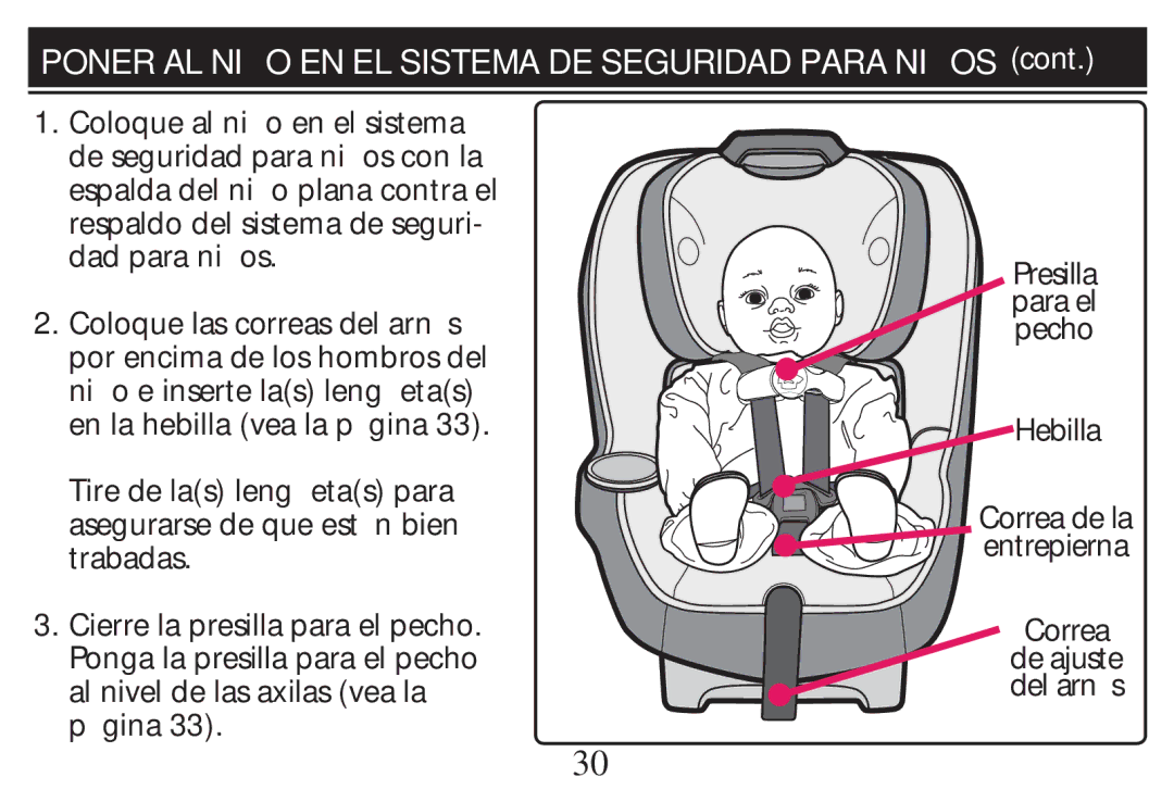 Graco PD268712B owner manual Poner AL NI O EN EL Sistema DE Seguridad Para NI OS 