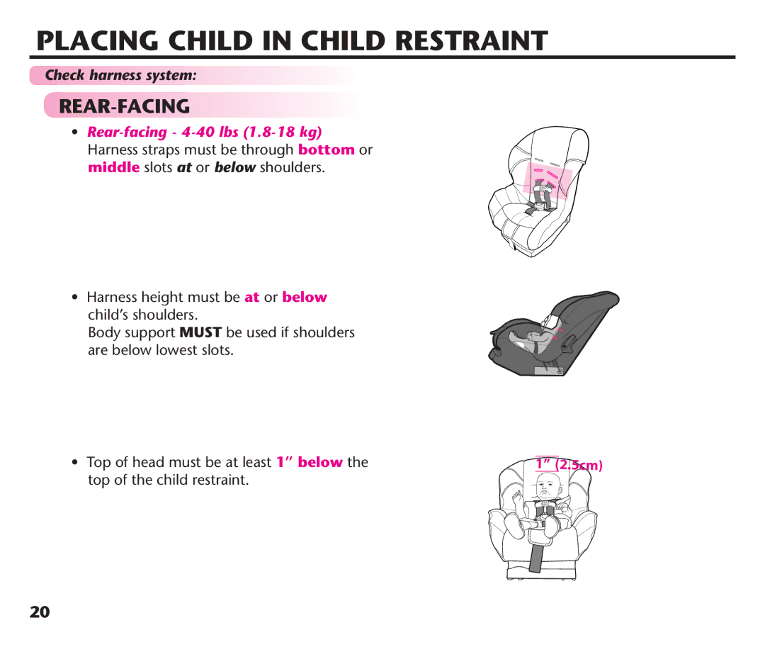 Graco PDL92235A, PD192235A 9/11 manual Placing Child in Child Restraint, Check harness system 