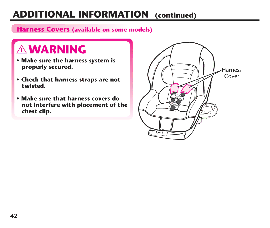 Graco PDL92235A, PD192235A 9/11 manual Harness Covers available on some models 