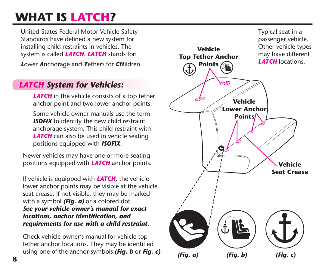 Graco PDL92235A, PD192235A 9/11 manual What is LATCH?, Lower Anchorage and Tethers for CH ildren 