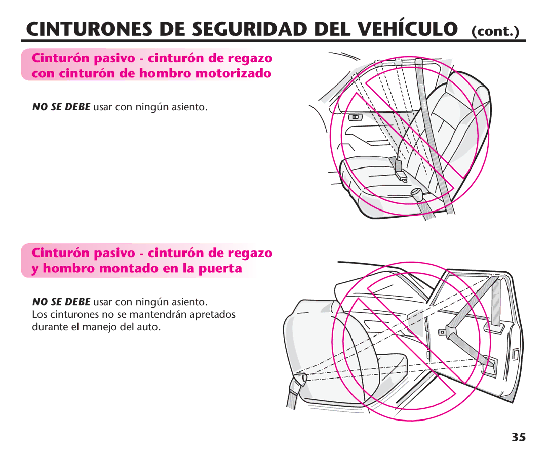 Graco PD192235A 9/11, PDL92235A manual No SE Debe usar con ningún asiento 