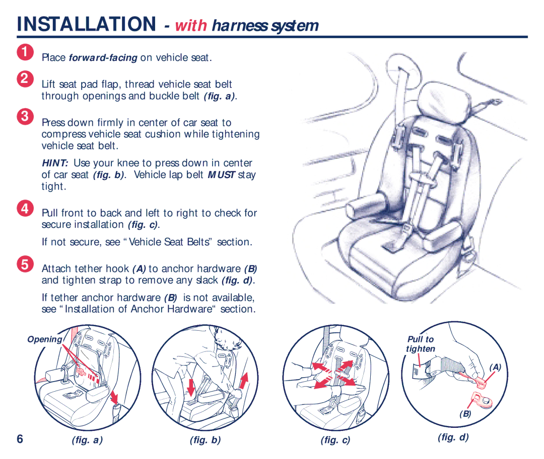 Graco PM-1373AD manual Installation with harness system 