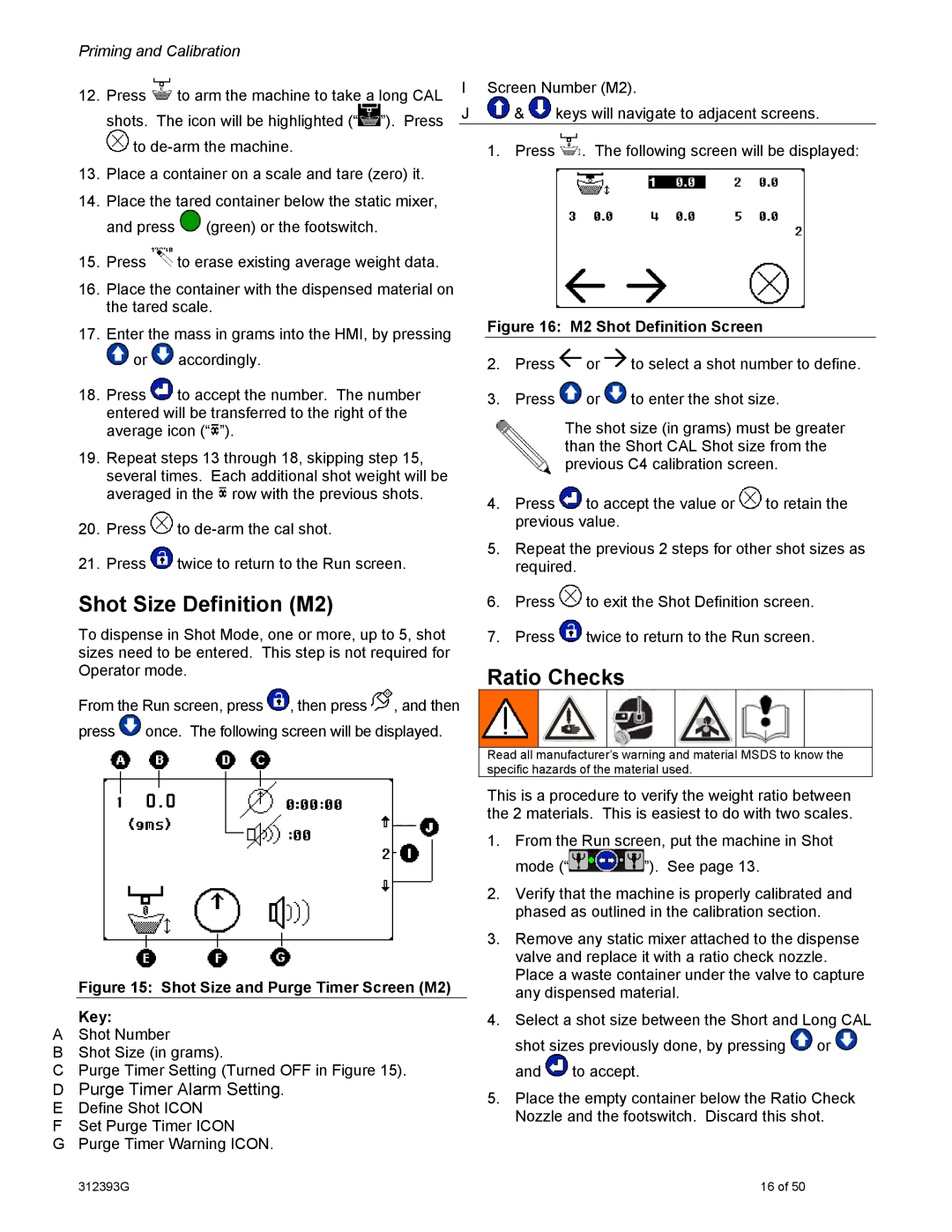 Graco PR70 important safety instructions Shot Size Definition M2, Ratio Checks 