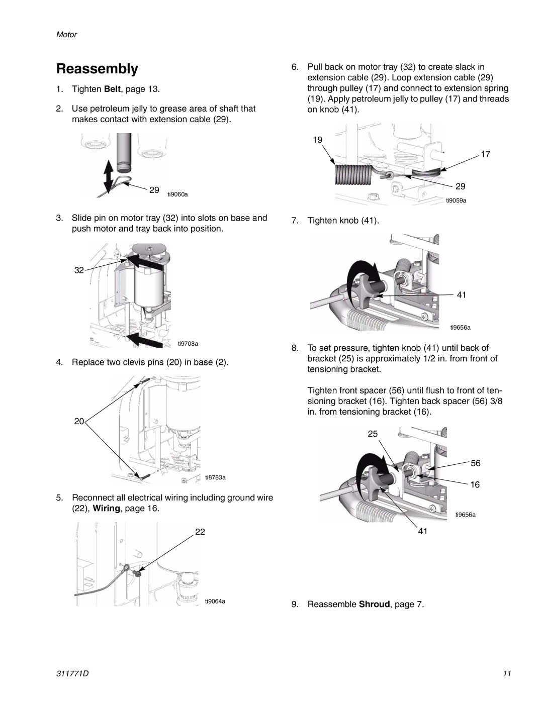 Graco RTX-650 important safety instructions Replace two clevis pins 20 in base 