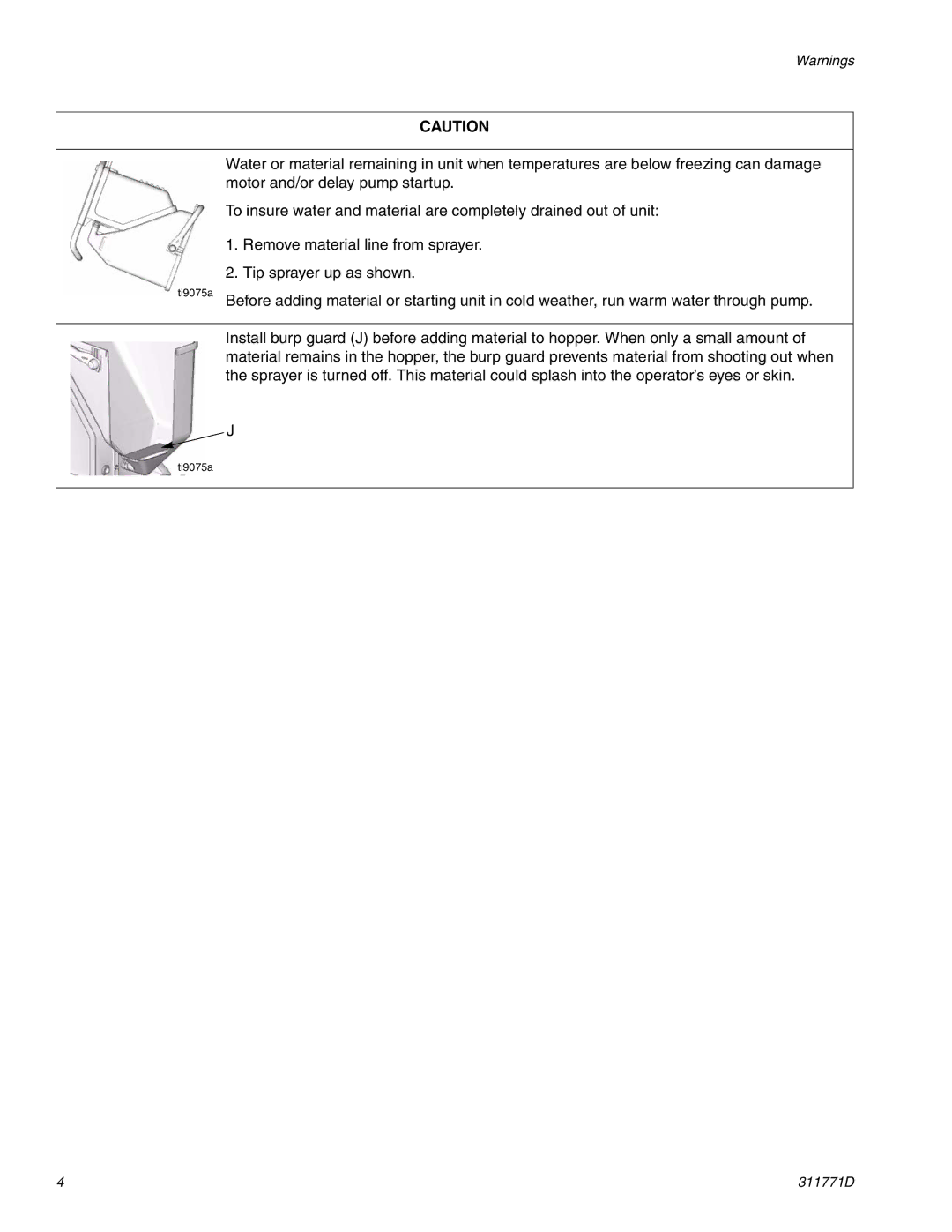 Graco RTX-650 important safety instructions Ti9075a 